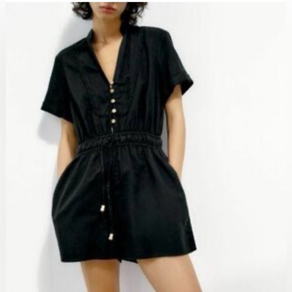 Zara Romper Size Small Black Cotton